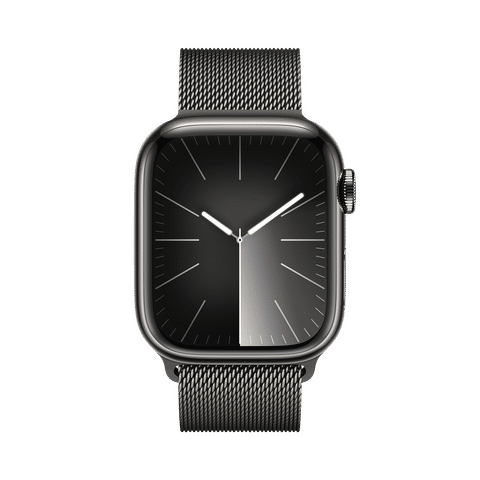 Apple Watch Series 9 GPS+Cellular with Graphite Milanese Loop - S/M (41mm Display, Graphite Stainless Steel Case)