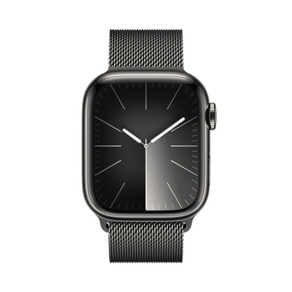 Apple Watch Series 9 GPS+Cellular with Graphite Milanese Loop - S/M (41mm Display, Graphite Stainless Steel Case)