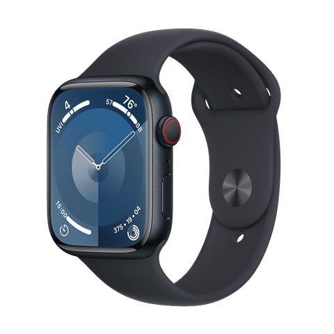 Apple Watch Series 9 GPS+Cellular with Midnight Sport Band - M/L (45mm Display, Midnight Aluminium Case)