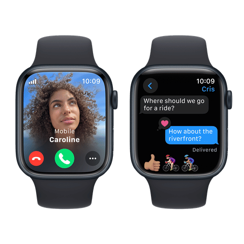 Apple Watch Series 9 GPS+Cellular with Midnight Sport Band - M/L (45mm Display, Midnight Aluminium Case)