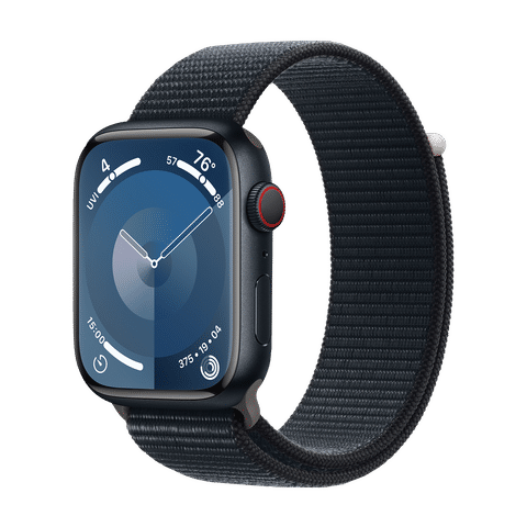 Apple Watch Series 9 GPS+Cellular with Midnight Sport Loop - M/L (45mm Display, Midnight Aluminium Case)