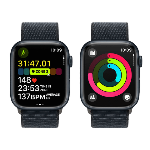 Apple Watch Series 9 GPS+Cellular with Midnight Sport Loop - M/L (45mm Display, Midnight Aluminium Case)