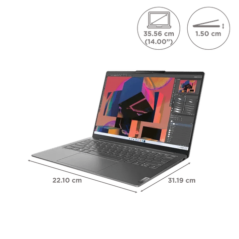 Lenovo Yoga Slim 6 14IRH8 Intel Core i7 13th Gen (14 inch, 16GB, 1TB, Windows, MS Office 2021, Intel Iris Xe, OLED Display, Metallic Grey, 83E00014IN)