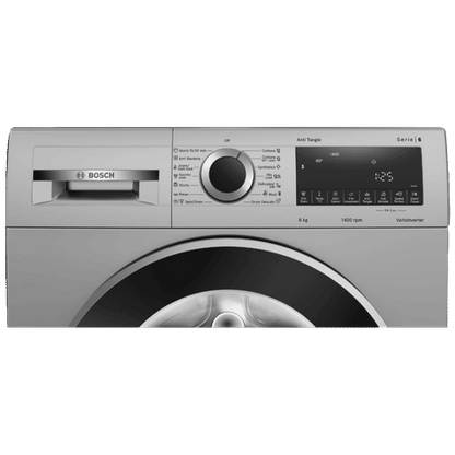 BOSCH 8 kg Fully Automatic Front Load Washing Machine (Serie 6, WGA1340TIN, 10 Wash Programs, Black Grey)P