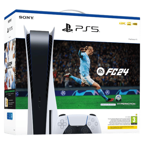 SONY Playstation 5 (50668787, White) with FC 24 Bundle