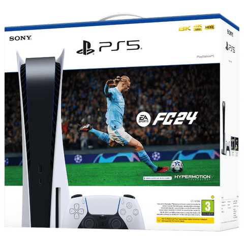 SONY Playstation 5 (50668787, White) with FC 24 Bundle