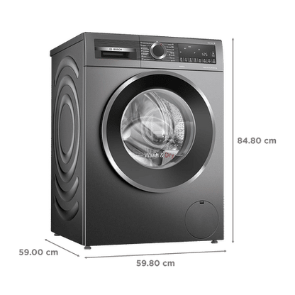 BOSCH 10.5/6 kg 5 Star Fully Automatic Front Load Washer Dryer(Series 6, WNA2E4U1IN, In-built Heater, Grey)