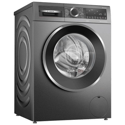 BOSCH 10.5/6 kg 5 Star Fully Automatic Front Load Washer Dryer(Series 6, WNA2E4U1IN, In-built Heater, Grey)