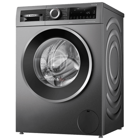 BOSCH 10.5/6 kg 5 Star Fully Automatic Front Load Washer Dryer(Series 6, WNA2E4U1IN, In-built Heater, Grey)