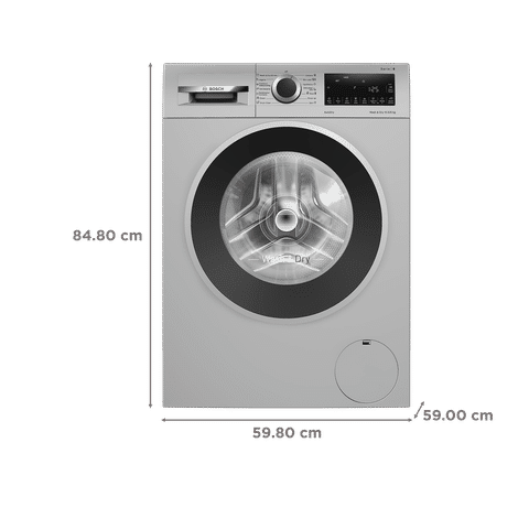 BOSCH 10.5/6 kg 5 Star Fully Automatic Front Load Washer Dryer(Series 6, WNA264U9IN, In-built Heater, Silver)