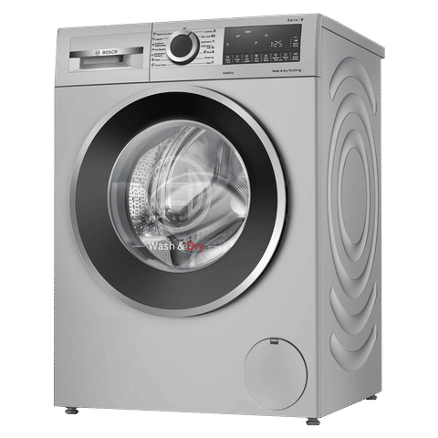 BOSCH 10.5/6 kg 5 Star Fully Automatic Front Load Washer Dryer(Series 6, WNA264U9IN, In-built Heater, Silver)