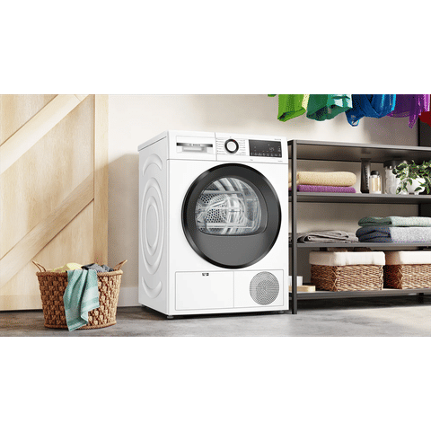 BOSCH 8 kg Fully Automatic Front Load Dryer(Series 4, WPG23100IN, LED Display, White)