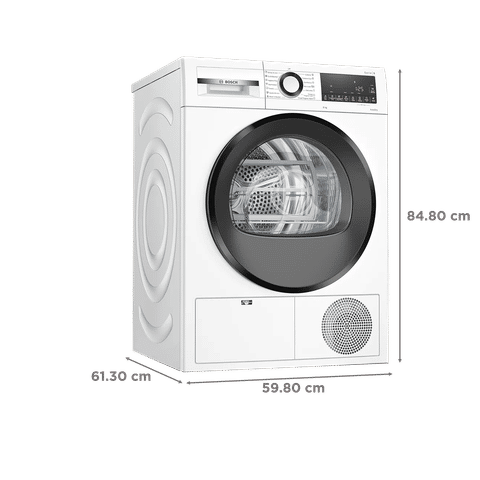 BOSCH 8 kg Fully Automatic Front Load Dryer(Series 4, WPG23100IN, LED Display, White)