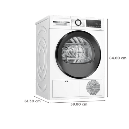 BOSCH 8 kg Fully Automatic Front Load Dryer(Series 4, WPG23100IN, LED Display, White)