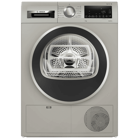 BOSCH 8 kg Fully Automatic Front Load Dryer (Series 4, WPG23108IN, LED Display, Silver Inox)