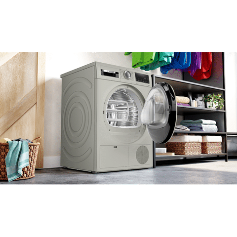 BOSCH 8 kg Fully Automatic Front Load Dryer (Series 4, WPG23108IN, LED Display, Silver Inox)