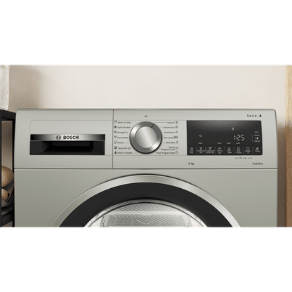 BOSCH 8 kg Fully Automatic Front Load Dryer (Series 4, WPG23108IN, LED Display, Silver Inox)