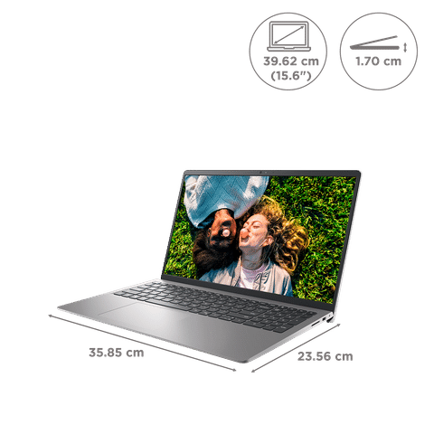 DELL Inspiron 3520 Intel Core i5 12th Gen Laptop (16GB, 512GB SSD, Windows 11 Home, 15.6 inch FHD Display, MS Office 2021, Platinum Silver, 1.85 KG)