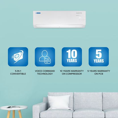 Blue Star YNUS 5 in 1 Convertible 1.5 Ton 5 Star Inverter Split Smart AC with Dust Filter (2023 Model, Copper Condenser, IC518YNUS)