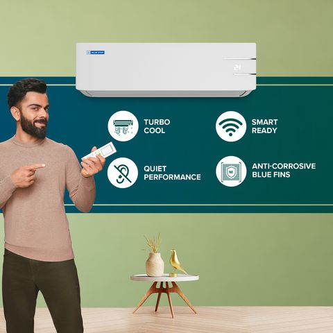 Blue Star Y Series 5 in 1 Convertible 1.3 Ton 3 Star Inverter Split AC with Turbo Cool (Copper Condenser, IC315YNU)