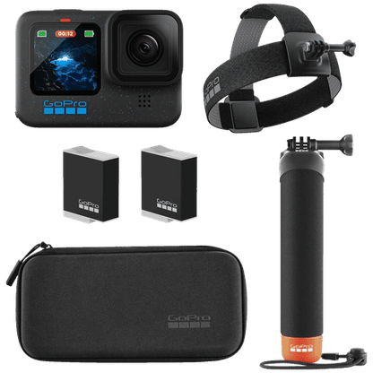 GoPro HERO12 Holiday Bundle 5.3K and 27MP 240 FPS Waterproof Action Camera with HyperSmooth 6.0 Technology (Black)