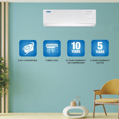 Blue Star YNU 5 in 1 Convertible 2 Ton 3 Star Inverter Split AC with Turbo Cool (2023 Model, Copper Condenser, IC324YNU)