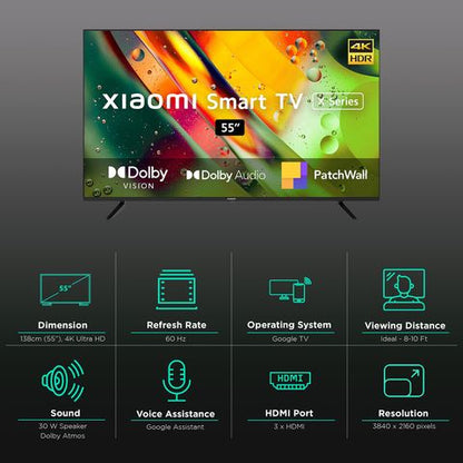 Xiaomi X Series 138 cm (55 inch) 4K Ultra HD LED Google TV with Dolby Vision and Dolby Audio (2023 model)