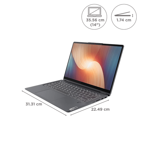 Lenovo IdeaPad Flex 5 14IAU7 Intel Core i3 12th Gen (14 inch, 8GB, 512GB, Windows 11 Home, MS Office 2021, Intel UHD, WUXGA IPS Display, Storm Grey, 82R700KHIN)