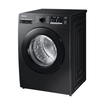 SAMSUNG 8 kg 5 Star Inverter Fully Automatic Front Load Washing Machine (WW80TA046AB1TL, Hygiene Steam, Diamond Drum, Black)