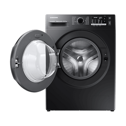 SAMSUNG 8 kg 5 Star Inverter Fully Automatic Front Load Washing Machine (WW80TA046AB1TL, Hygiene Steam, Diamond Drum, Black)