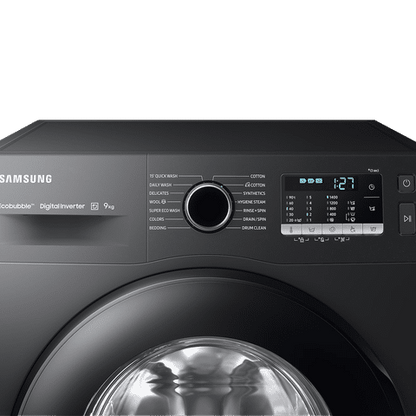 SAMSUNG 9 kg 5 Star Inverter Fully Automatic Front Load Washing Machine (WW90TA046AB1TL, Hygiene Steam, Diamond Drum, Black)