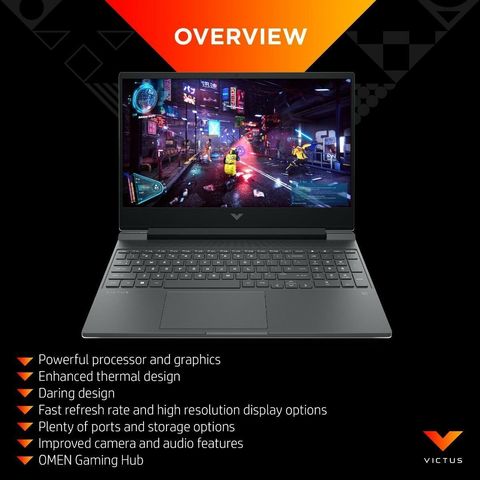 HP Victus Intel Core i7 12th Gen Gaming Laptop (16GB, 1TB SSD, Windows 11 Home, 4GB Graphics, 15.6 inch 144 Hz Full HD IPS Display, NVIDIA GeForce RTX 3050, MS Office 2021, Mica Silver, 2.29 KG)