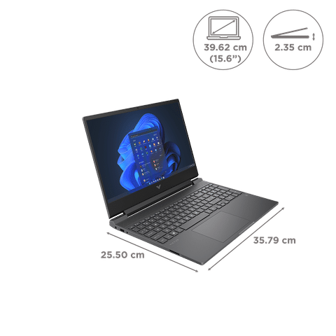 HP Victus Intel Core i7 12th Gen Gaming Laptop (16GB, 1TB SSD, Windows 11 Home, 4GB Graphics, 15.6 inch 144 Hz Full HD IPS Display, NVIDIA GeForce RTX 3050, MS Office 2021, Mica Silver, 2.29 KG)