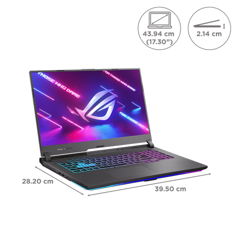 ASUS G713RC AMD Ryzen 7 Gaming Laptop (16GB, 512GB SSD, Windows 11 Home, 4GB Graphics, 17.3 inch 144 Hz Full HD Display, NVIDIA GeForce RTX 3050, MS Office 2021, Eclipse Gray, 2.5 KG)