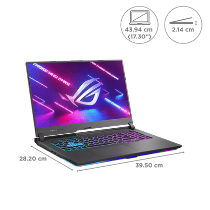 ASUS G713RC AMD Ryzen 7 Gaming Laptop (16GB, 512GB SSD, Windows 11 Home, 4GB Graphics, 17.3 inch 144 Hz Full HD Display, NVIDIA GeForce RTX 3050, MS Office 2021, Eclipse Gray, 2.5 KG)