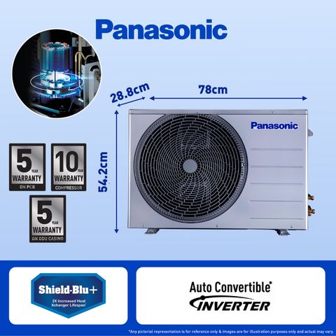 Panasonic EU 7 in 1 Convertible 1.5 Ton 5 Star Inverter Split Smart AC with AI Mode (2023 Model, Copper Condenser, CS/CU-EU18AKY5XFM)