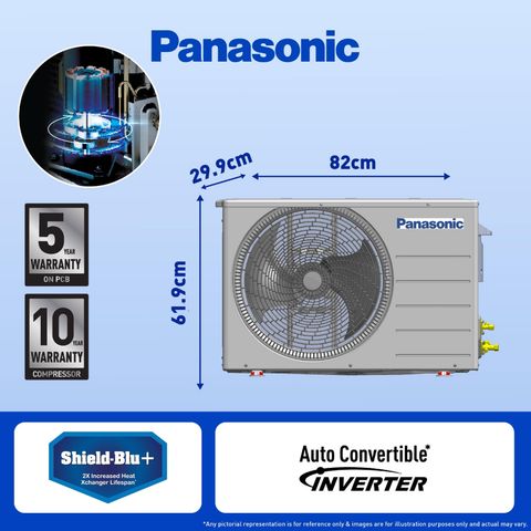 Panasonic EU 7 in 1 Convertible 2 Ton 5 Star Inverter Split Smart AC with AI Mode (Copper Condenser, CS/CU-EU24AKY5FM)P