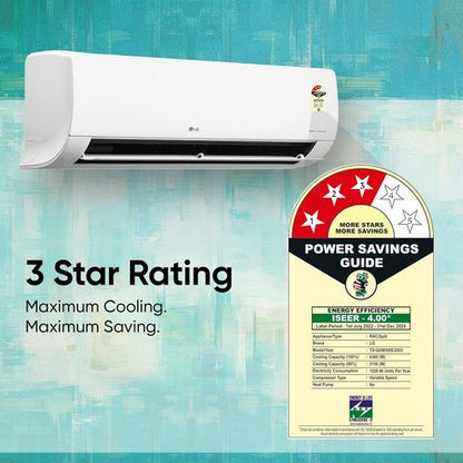 LG TS 6 in 1 Convertible 2 Ton 3 Star Dual Inverter Split AC with 4 Way Swing (2024 Model, Copper Condenser, TS-Q24ENXE)