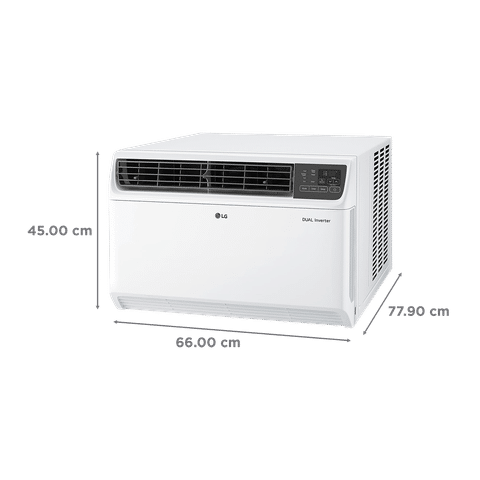 LG TW 4 in 1 Convertible 1.5 Ton 3 Star Dual Inverter Window Smart AC with 4 Way Swing (2024 Model, Copper Condenser, TW-Q18WWXA.ASLG)