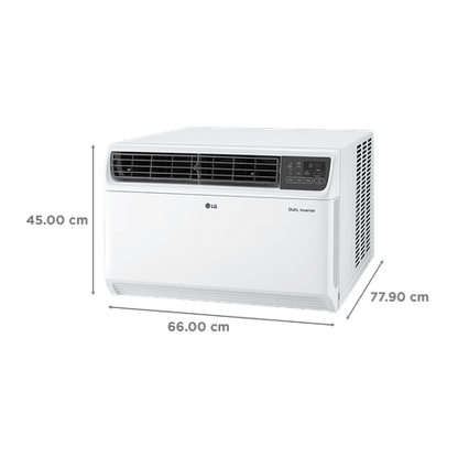 LG TW 4 in 1 Convertible 1.5 Ton 3 Star Dual Inverter Window Smart AC with 4 Way Swing (2024 Model, Copper Condenser, TW-Q18WWXA.ASLG)