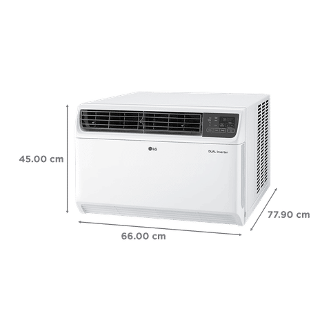 LG TW 4 in 1 Convertible 1.5 Ton 5 Star Dual Inverter Window Smart AC with Ocean Black Protection (2024 Model, Copper Condenser, TW-Q18WWZA.ASLG)