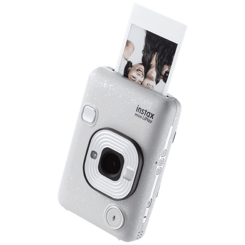 FUJIFILM Instax Mini LiPlay Instant Camera with 10 Instant Films (Stone White)