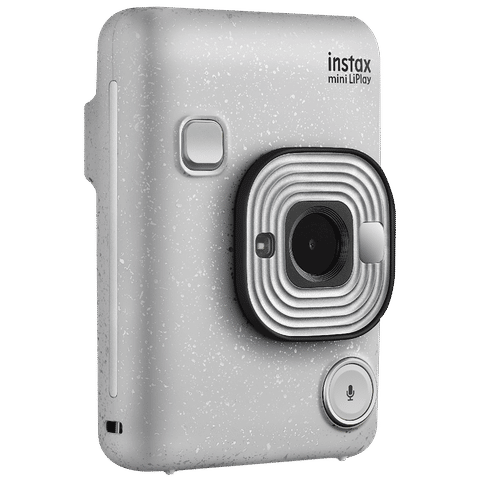 FUJIFILM Instax Mini LiPlay Instant Camera with 10 Instant Films (Stone White)