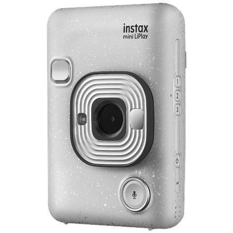 FUJIFILM Instax Mini LiPlay Instant Camera with 10 Instant Films (Stone White)