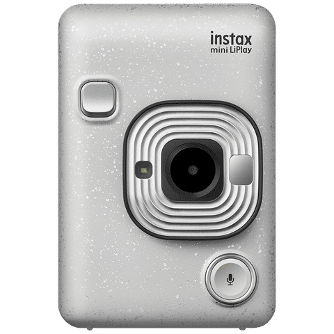 FUJIFILM Instax Mini LiPlay Instant Camera with 10 Instant Films (Stone White)