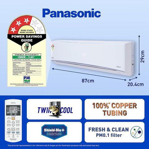 Panasonic SU 7 in 1 Convertible 1.5 Ton 3 Star Inverter Split Smart AC with Anti Dust Filter (2022 Model, Copper Condenser, CS/CU-SU18YKYWT)0