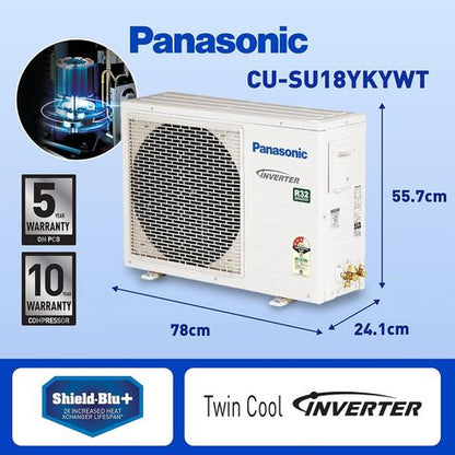 Panasonic SU 7 in 1 Convertible 1.5 Ton 3 Star Inverter Split Smart AC with Anti Dust Filter (2022 Model, Copper Condenser, CS/CU-SU18YKYWT)0