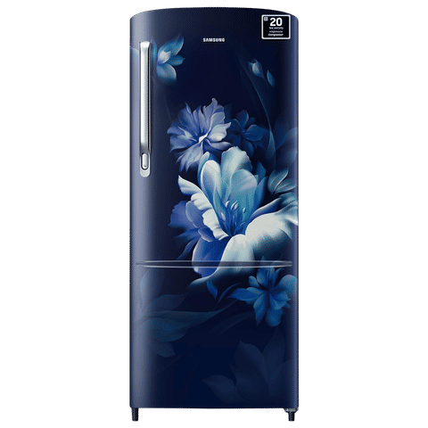 SAMSUNG 183 Litres 5 Star Direct Cool Single Door Refrigerator with Anti Bacterial Gasket (RR20D2725UZNL, Midnight Blossom Blue)