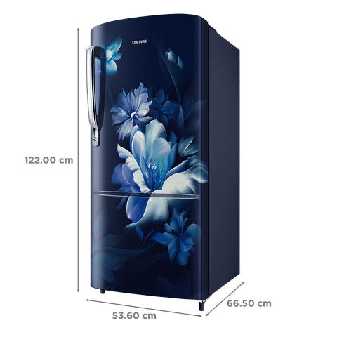 SAMSUNG 183 Litres 5 Star Direct Cool Single Door Refrigerator with Anti Bacterial Gasket (RR20D2725UZNL, Midnight Blossom Blue)