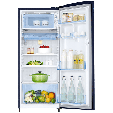 SAMSUNG 183 Litres 5 Star Direct Cool Single Door Refrigerator with Anti Bacterial Gasket (RR20D2725UZNL, Midnight Blossom Blue)